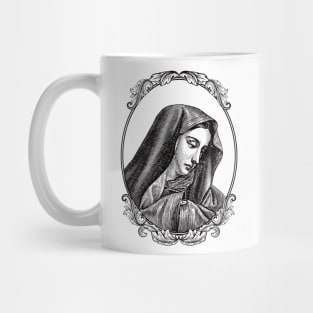 Vintage Virgin Mary Maria Portrait Mug